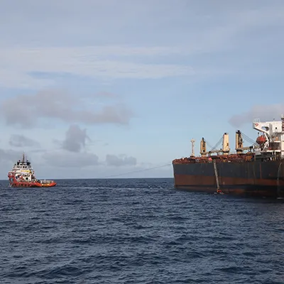 The Solomon Trader being towed